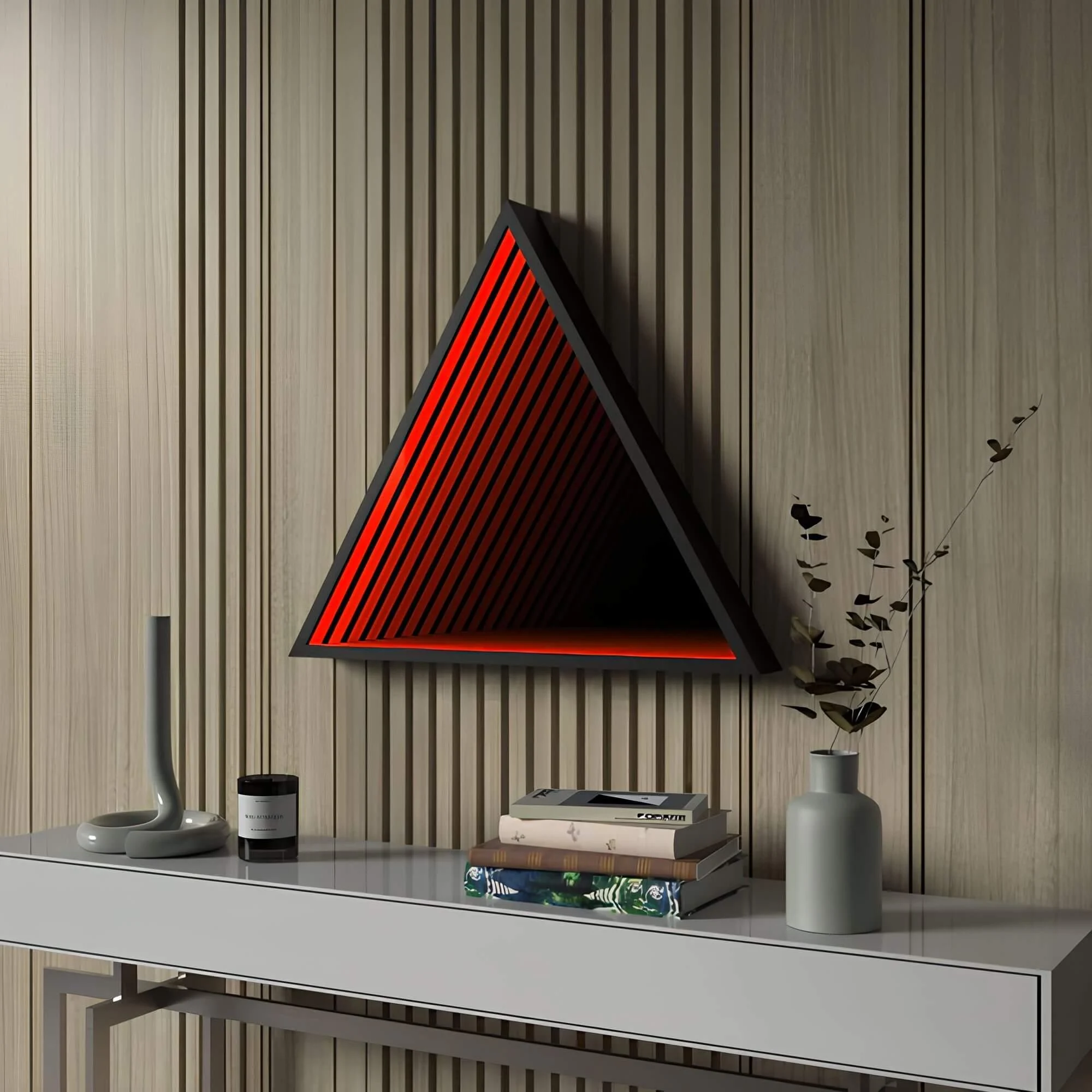 3D-Triangle-Infinity-Spiegel-Licht-Wandleuchte-LED-RGB-Musiksteuerung-xlumina25 3d Triangle Infinity Spiegel Licht Wandleuchte Led Rgb Musiksteuerung Xlumina25