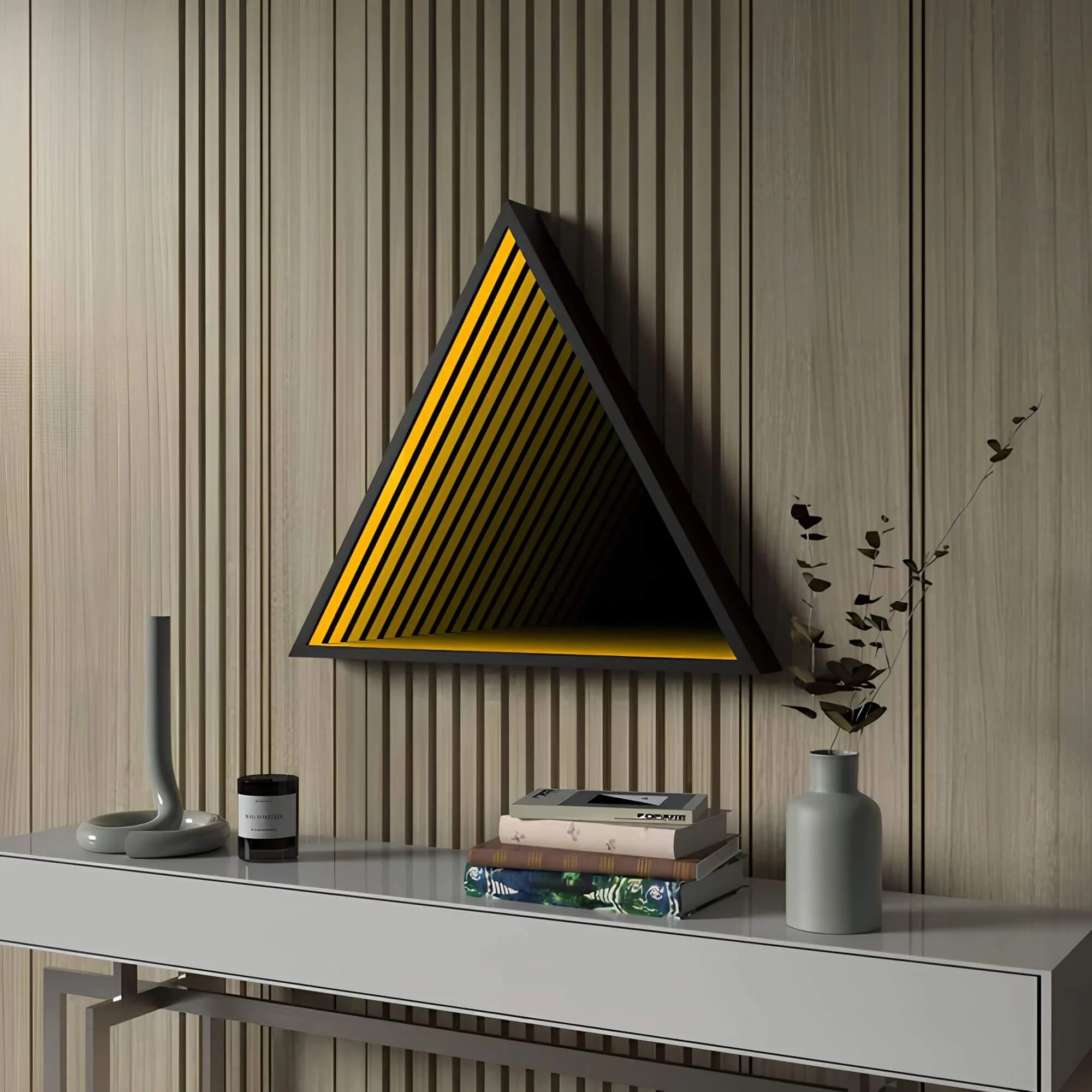 3D-Triangle-Infinity-Spiegel-Licht-Wandleuchte-LED-RGB-Musiksteuerung-xlumina26 3d Triangle Infinity Spiegel Licht Wandleuchte Led Rgb Musiksteuerung Xlumina26