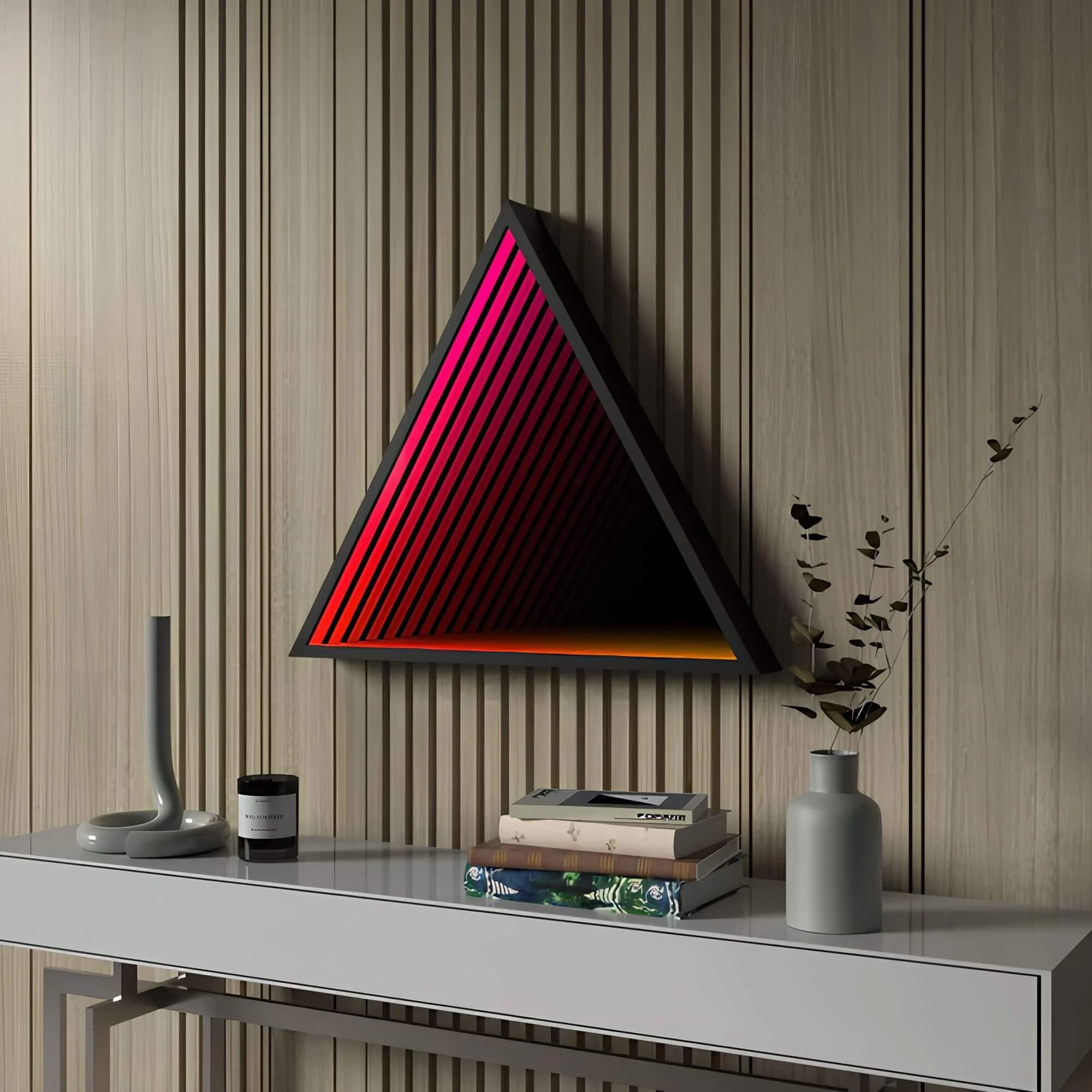 3D-Triangle-Infinity-Spiegel-Licht-Wandleuchte-LED-RGB-Musiksteuerung-xlumina29 3d Triangle Infinity Spiegel Licht Wandleuchte Led Rgb Musiksteuerung Xlumina29