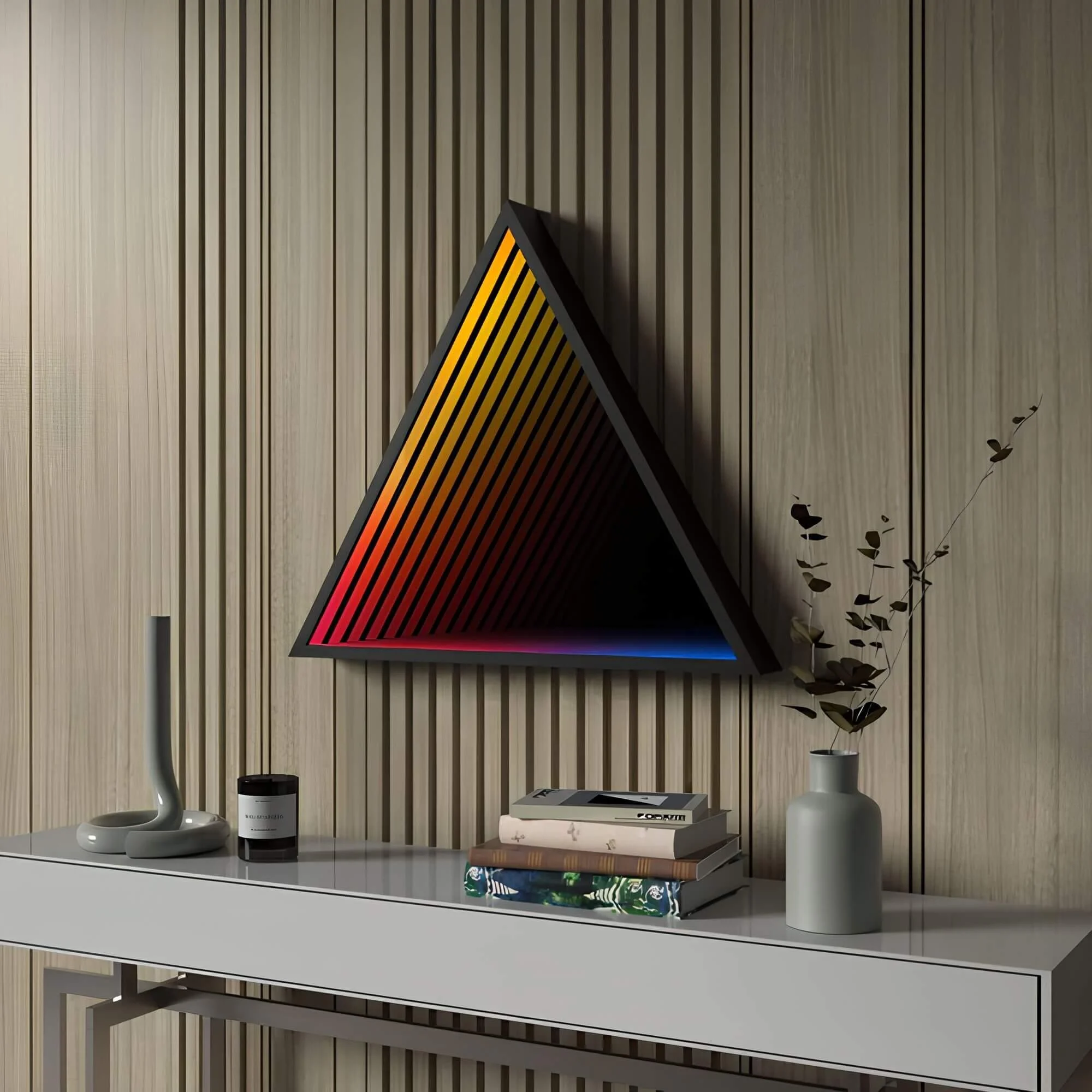 3D-Triangle-Infinity-Spiegel-Licht-Wandleuchte-LED-RGB-Musiksteuerung-xlumina30 3d Triangle Infinity Spiegel Licht Wandleuchte Led Rgb Musiksteuerung Xlumina30