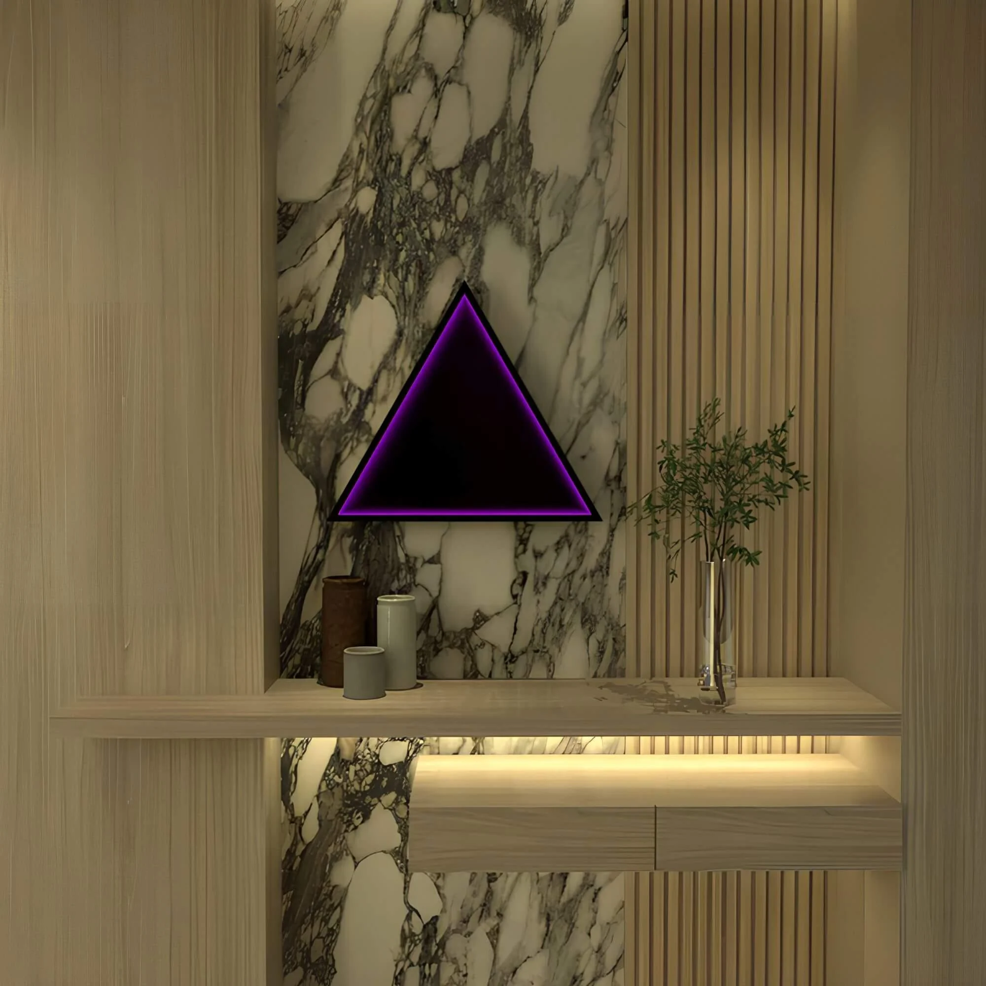 3D-Triangle-Infinity-Spiegel-Licht-Wandleuchte-LED-RGB-Musiksteuerung-xlumina33 3d Triangle Infinity Spiegel Licht Wandleuchte Led Rgb Musiksteuerung Xlumina33
