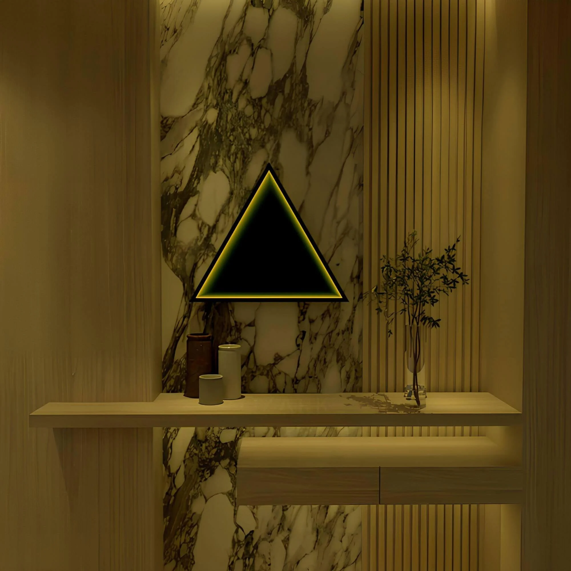 3D-Triangle-Infinity-Spiegel-Licht-Wandleuchte-LED-RGB-Musiksteuerung-xlumina38 3d Triangle Infinity Spiegel Licht Wandleuchte Led Rgb Musiksteuerung Xlumina38