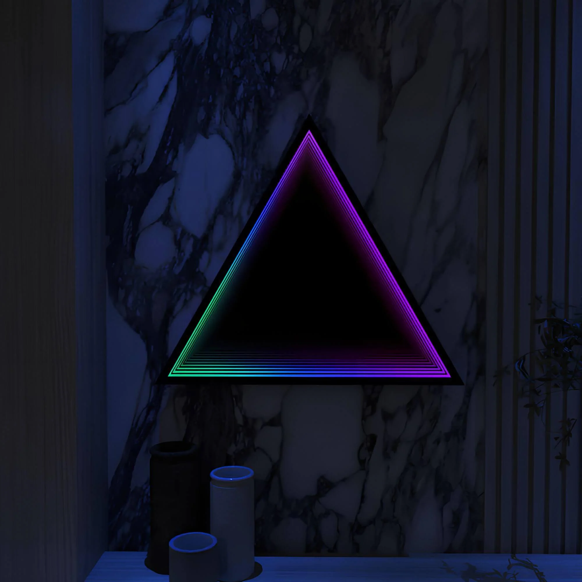 3D-Triangle-Infinity-Spiegel-Licht-Wandleuchte-LED-RGB-Musiksteuerung-xlumina43 3d Triangle Infinity Spiegel Licht Wandleuchte Led Rgb Musiksteuerung Xlumina43