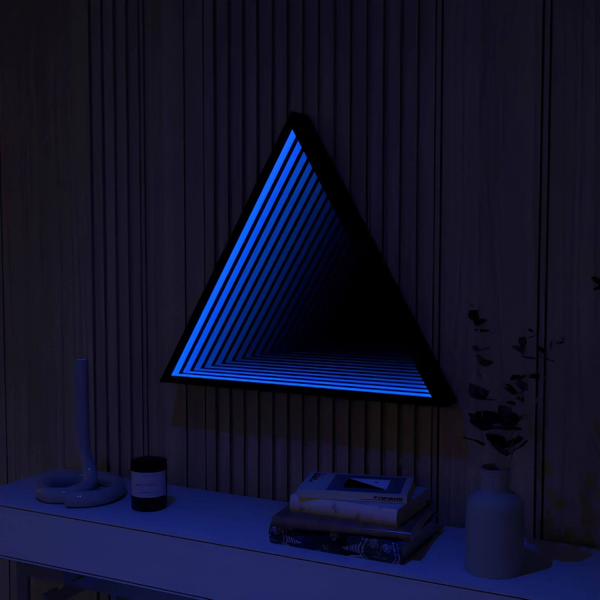 3D-Triangle-Infinity-Spiegel-Licht-Wandleuchte-LED-RGB-Musiksteuerung-xlumina5 3d Triangle Infinity Spiegel Licht Wandleuchte Led Rgb Musiksteuerung Xlumina5