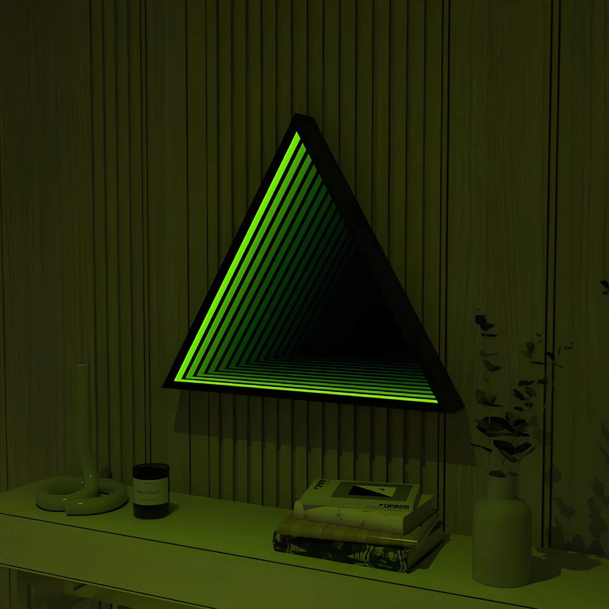 3D-Triangle-Infinity-Spiegel-Licht-Wandleuchte-LED-RGB-Musiksteuerung-xlumina9 3d Triangle Infinity Spiegel Licht Wandleuchte Led Rgb Musiksteuerung Xlumina9