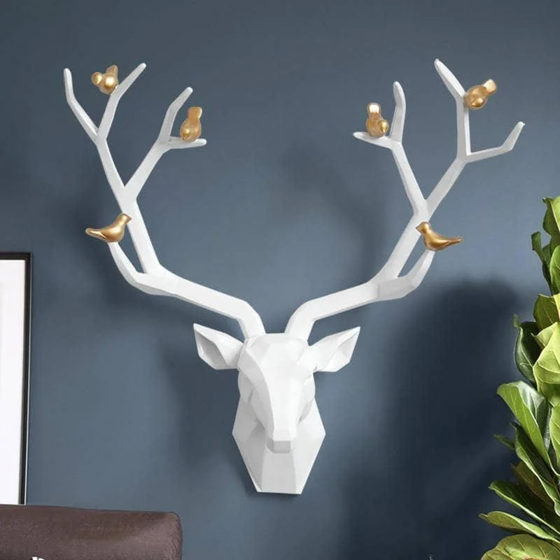 3D_Deer_Head_Bird_Statue_-_Nature-Inspired_Wall_Decor_-_-4116520 3D Deer Head & Bird Statue - Nature-Inspired Wall Decor -