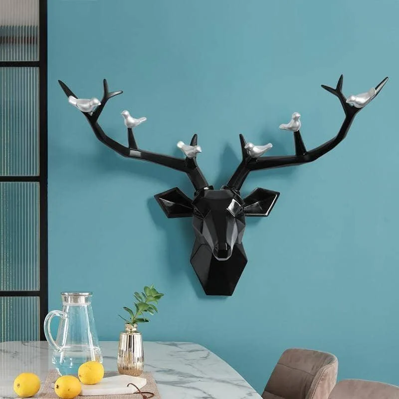 3D_Deer_Head_Bird_Statue_-_Nature-Inspired_Wall_Decor_-_-4116523 3D Deer Head & Bird Statue - Nature-Inspired Wall Decor -