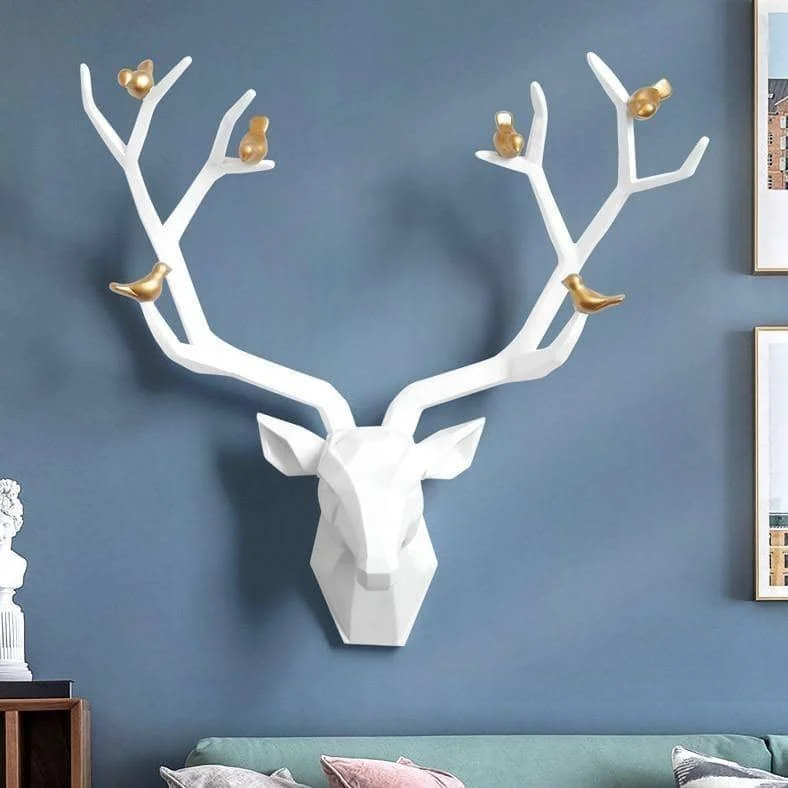 3D_Deer_Head_Bird_Statue_-_Nature-Inspired_Wall_Decor_-_-4116526 3D Deer Head & Bird Statue - Nature-Inspired Wall Decor -