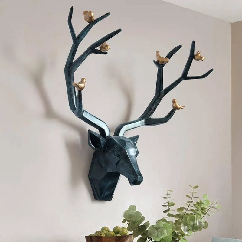 3D_Deer_Head_Bird_Statue_-_Nature-Inspired_Wall_Decor_-_-4116541 3D Deer Head & Bird Statue - Nature-Inspired Wall Decor -
