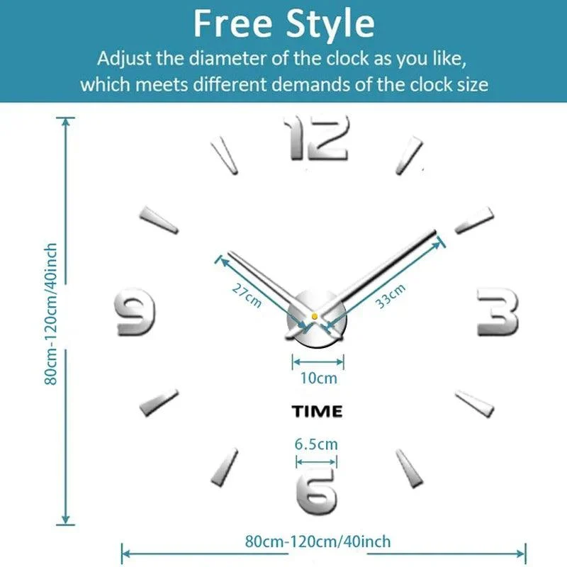 3D Frameless Large Wall Clock - - #tag1#