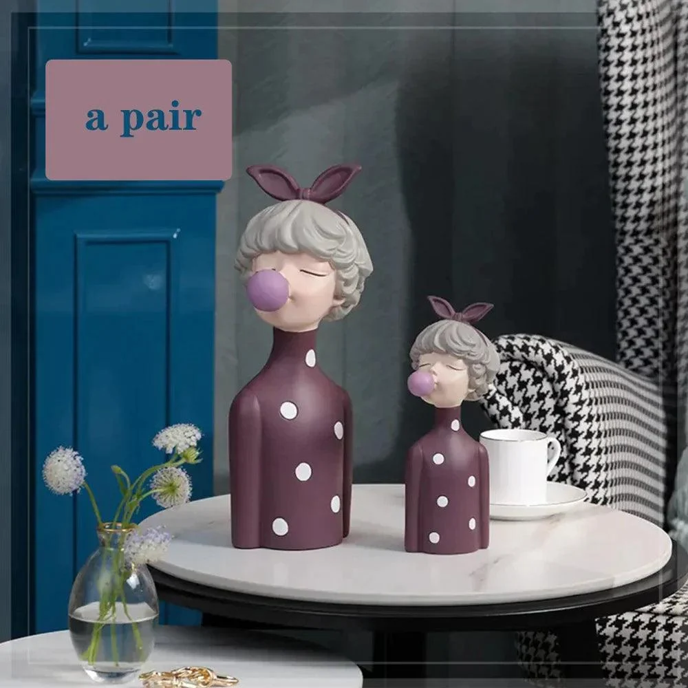 3D Pretty Girl Statue: Modern Nordic Table Décor for Home -
