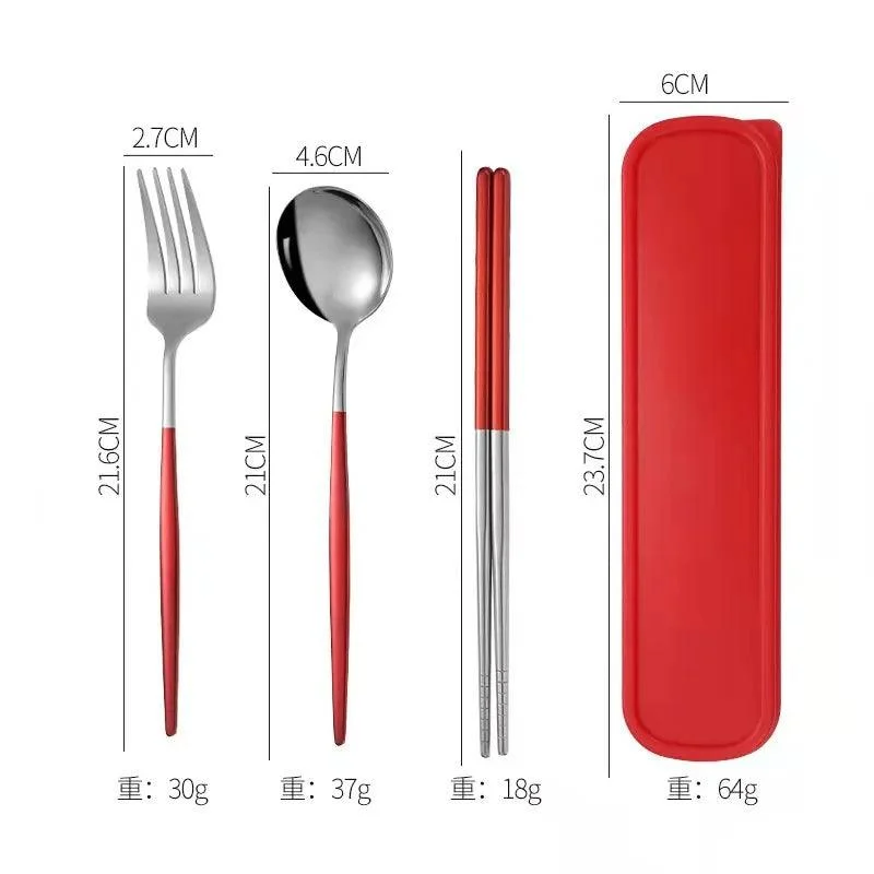 3PCS_Cutlery_Set_with_Box_Stainless_Steel_Spoon_Fork_Chopsticks_-_-4117445 3PCS Cutlery Set with Box: Stainless Steel Spoon, Fork, Chopsticks -