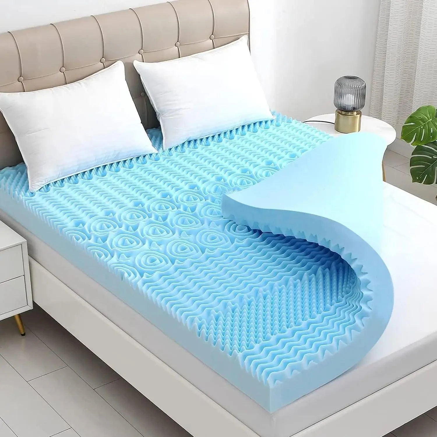 3_Inch_Memory_Foam_Mattress_Topper_Queen_7_Zone_Egg_Crate_Mattress_Topper_Queen_for_Back_Pain_-_-_tag1_-4119669 3 Inch Memory Foam Mattress Topper Queen, 7 Zone Egg Crate Mattress Topper Queen for Back Pain - - #tag1#