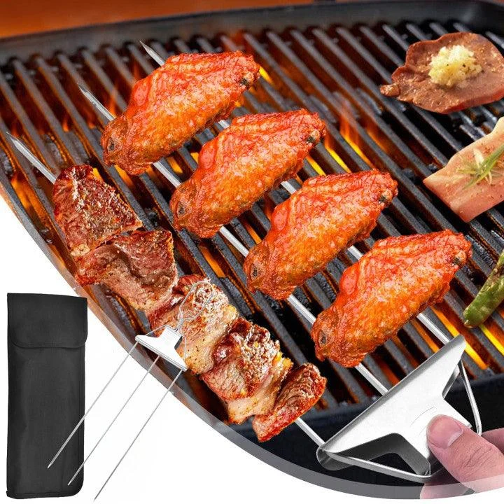 3 Way Grilling Skewers, Stainless Steel Skewers for BBQ - - #tag1#