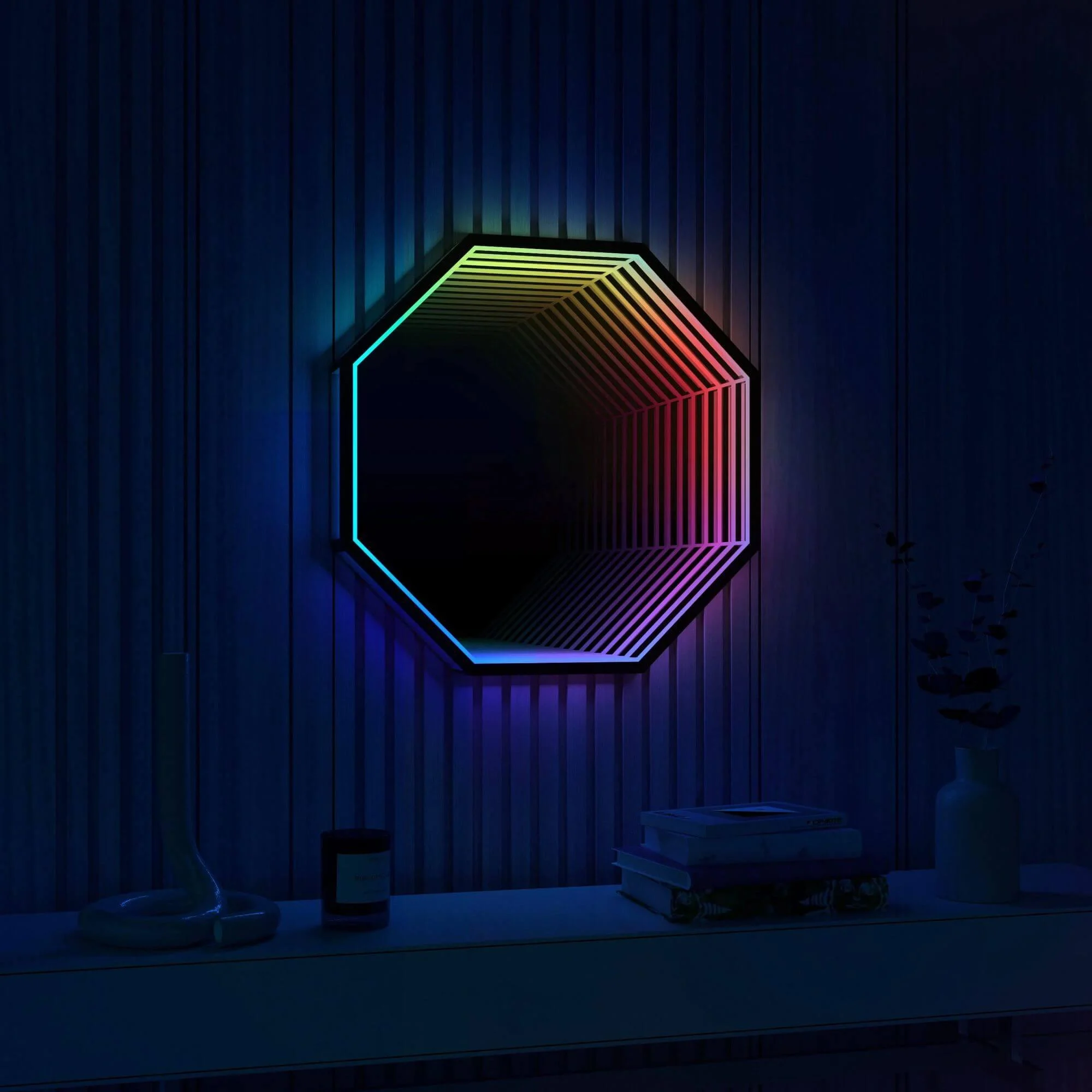 3d-infinity-mirror-light-wandleuchte-led-spiegel-xlumina 3d Infinity Mirror Light Wandleuchte Led Spiegel Xlumina
