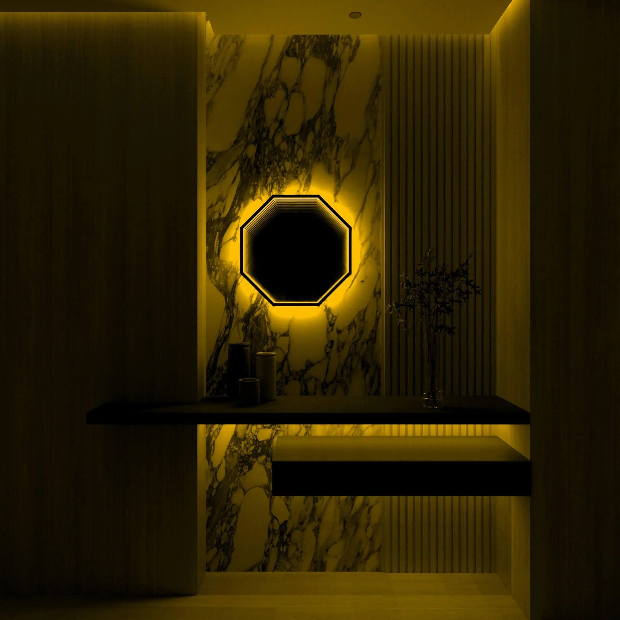 3d-infinity-mirror-light-wandleuchte-led-spiegel-xlumina18 3d Infinity Mirror Light Wandleuchte Led Spiegel Xlumina18