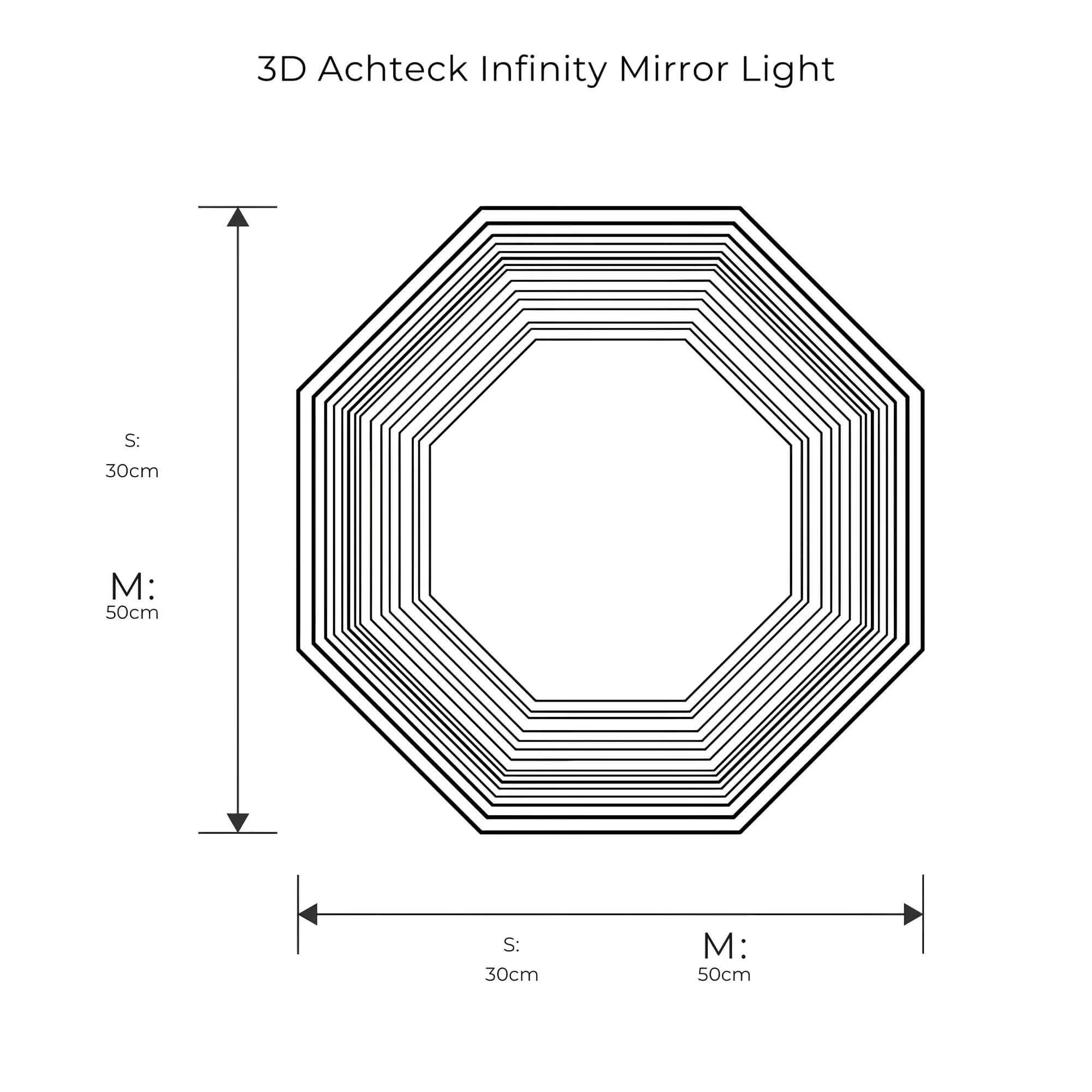 3d-infinity-mirror-light-wandleuchte-led-spiegel-xlumina20 3d Infinity Mirror Light Wandleuchte Led Spiegel Xlumina20