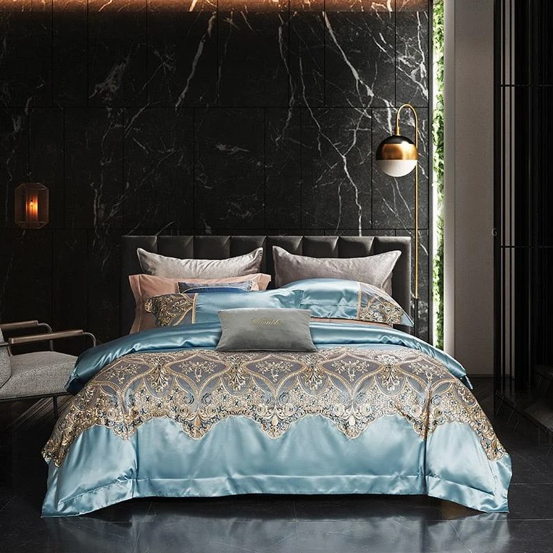 4 Pieces Cotton Dekbed Overtrek 220x240 White Bedding Set With Lace Embroidery Quilt Covers Queen King Dbfe83a8 8f7a 4af3 Aff7 2116190531ab