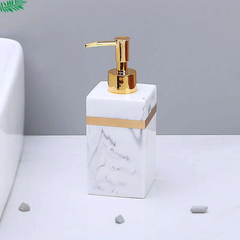 400 500ml Resin Marble Patternpress Pump Type Lotion Bottle Bathroom Shampoo Body Wash Emulsion Container Liquid