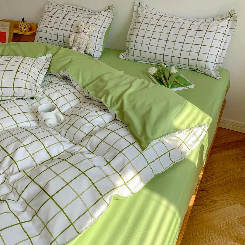 4PCS Duvet Cover ( 1 Duvet Cover + 1 Bedsheet + 2 Pillowcase) - - #tag1#