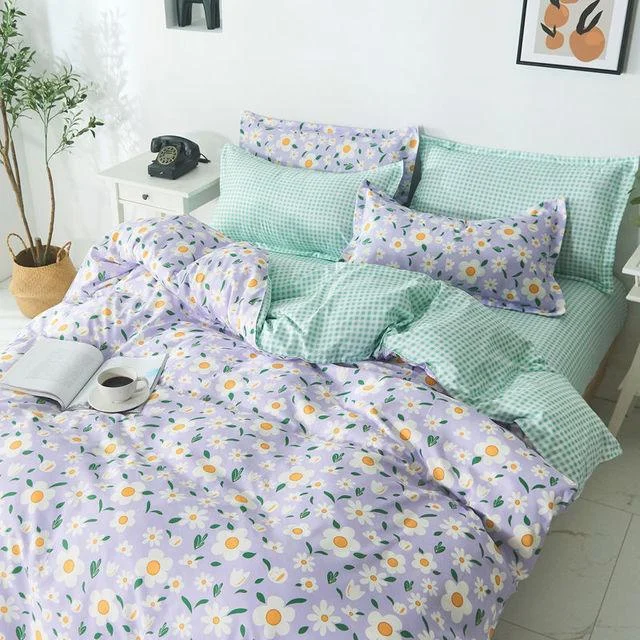 4PCS_Duvet_Cover_1_Duvet_Cover_1_Bedsheet_2_Pillowcase_-_-_tag1_-4118589 4PCS Duvet Cover ( 1 Duvet Cover + 1 Bedsheet + 2 Pillowcase) - - #tag1#