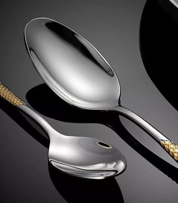 4_Pcs_Premium_Cutlery_Set_Stainless_Steel_Mirror-Polished_Silver_Gold_-_-_tag1_-4118500 4 Pcs Premium Cutlery Set Stainless Steel Mirror-Polished Silver Gold - - #tag1#