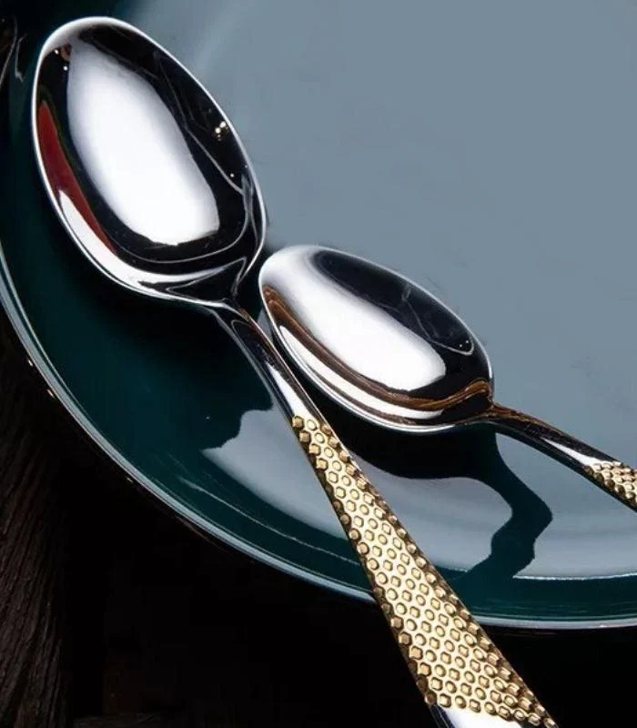 4_Pcs_Premium_Cutlery_Set_Stainless_Steel_Mirror-Polished_Silver_Gold_-_-_tag1_-4118506 4 Pcs Premium Cutlery Set Stainless Steel Mirror-Polished Silver Gold - - #tag1#