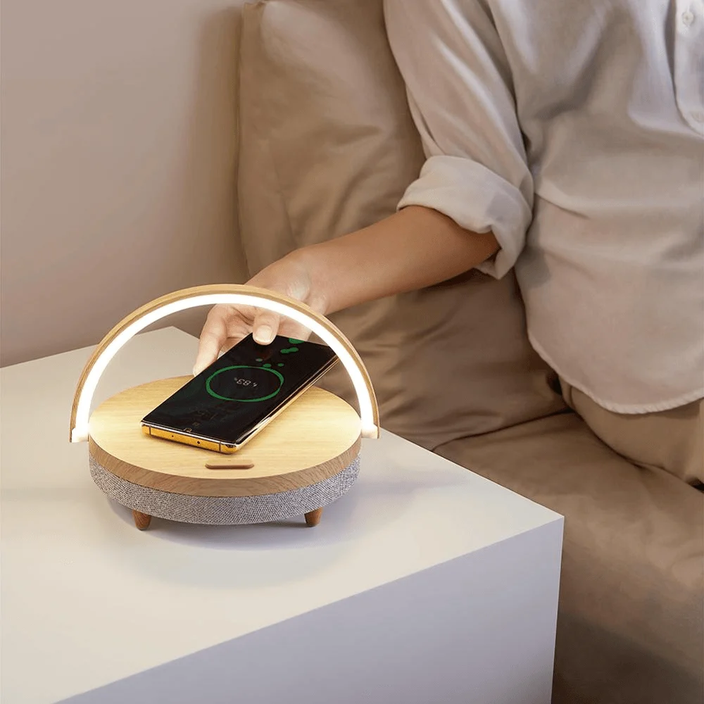 5 Main Lampe De Table Led Moderne Avec Haut Parleur Bluetooth Pour Chambre A Coucher Et Bureau