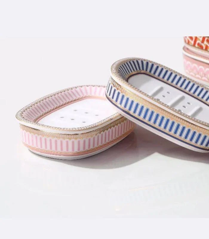 5_Pcs_Set_Bathroom_AssesoriesCeramic_Pink_White_-_-_tag1_-4118775 5 Pcs Set Bathroom AssesoriesCeramic Pink & White - - #tag1#