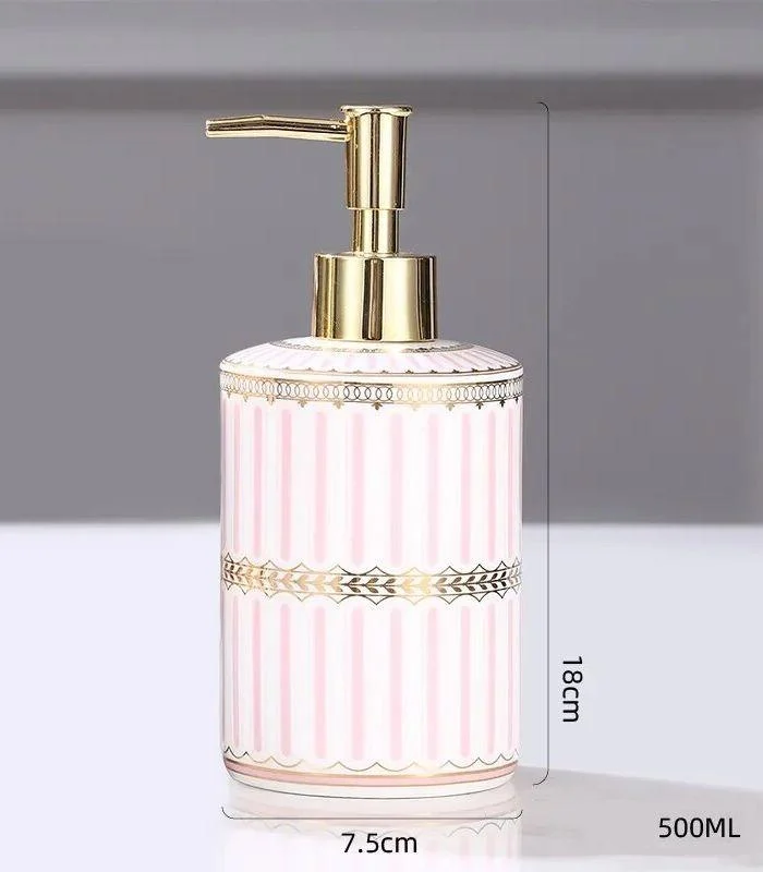 5_Pcs_Set_Bathroom_AssesoriesCeramic_Pink_White_-_-_tag1_-4118787 5 Pcs Set Bathroom AssesoriesCeramic Pink & White - - #tag1#