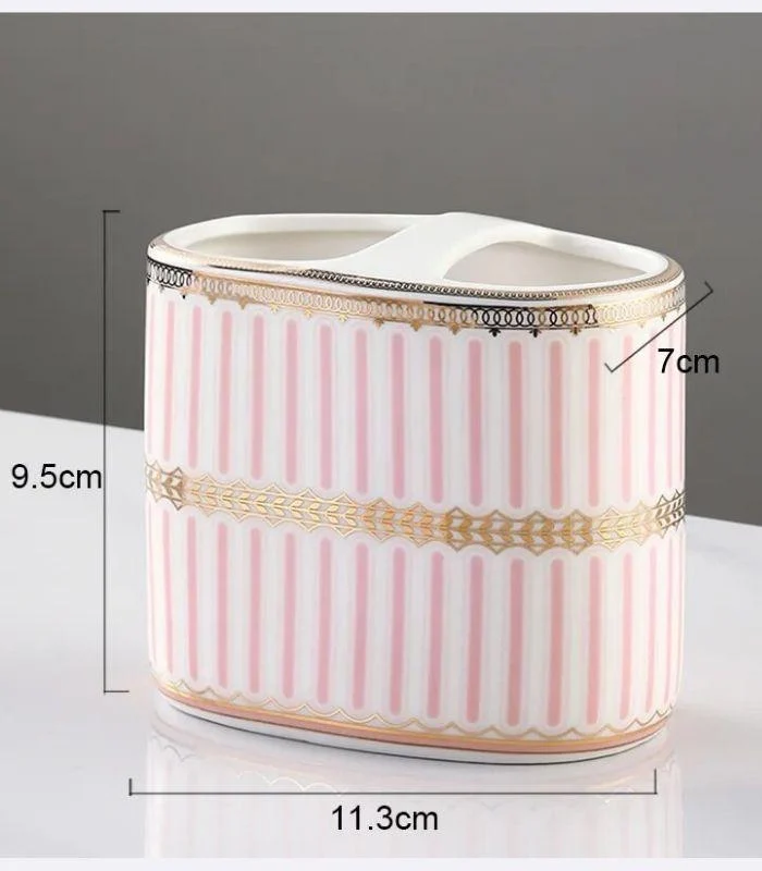 5_Pcs_Set_Bathroom_AssesoriesCeramic_Pink_White_-_-_tag1_-4118799 5 Pcs Set Bathroom AssesoriesCeramic Pink & White - - #tag1#
