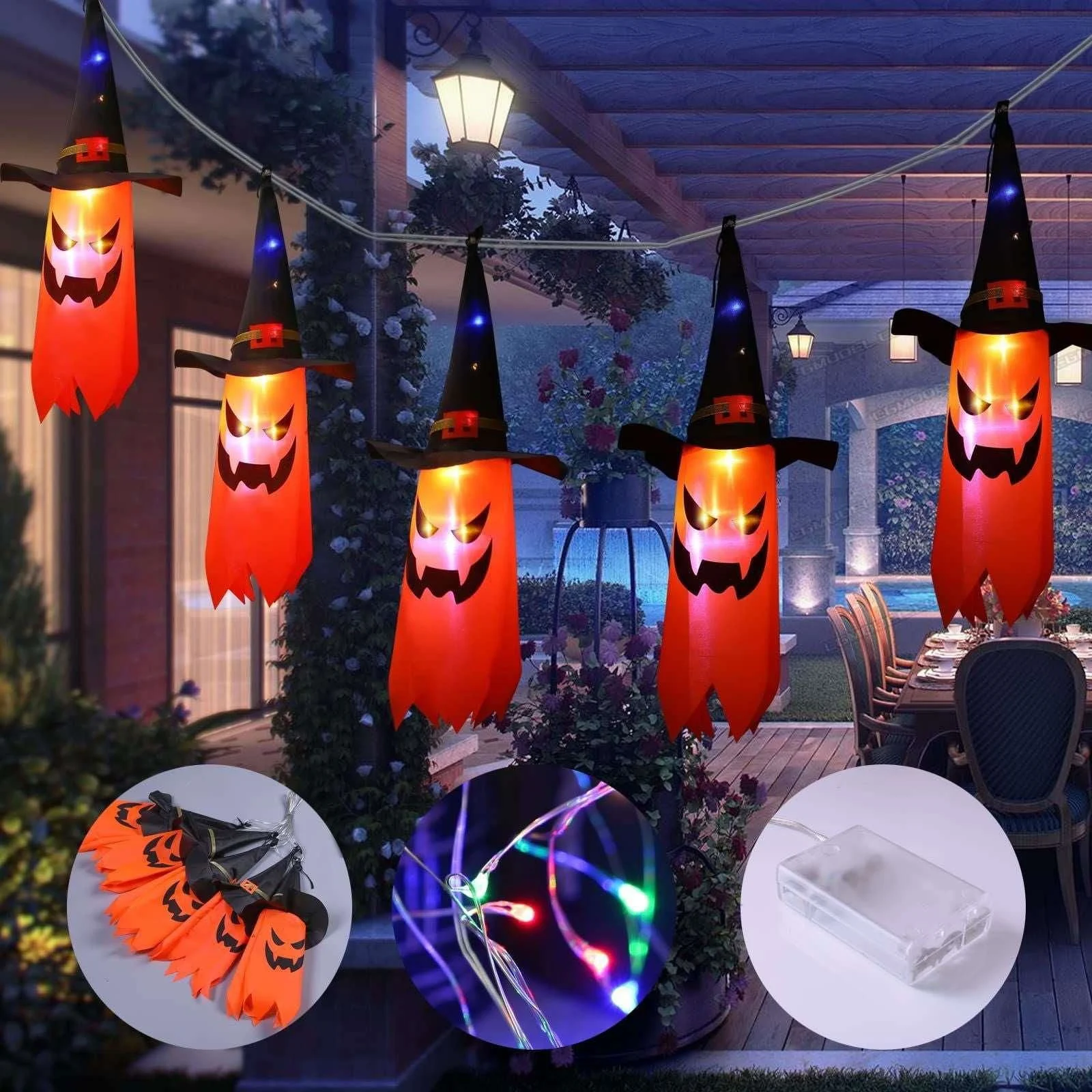 5_String_Horror_Lights_Wizard_Hats_Halloween_Decoration_-_-_tag1_-4123713 5 String Horror Lights Wizard Hats Halloween Decoration - - #tag1#