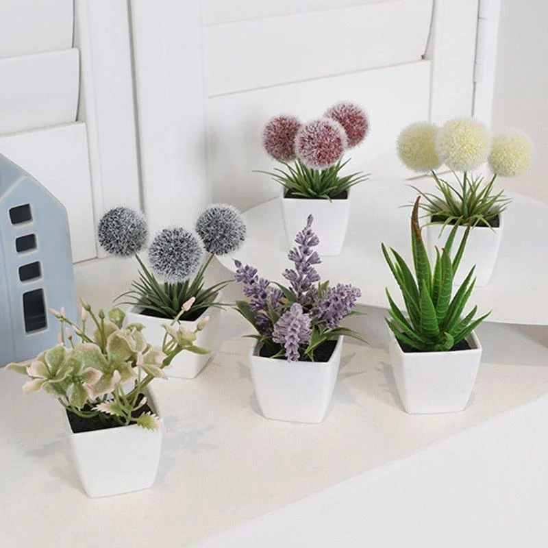 6_Pots_of_Mini_Artificial_Plant_-_-4117556 6 Pots of Mini Artificial Plant -