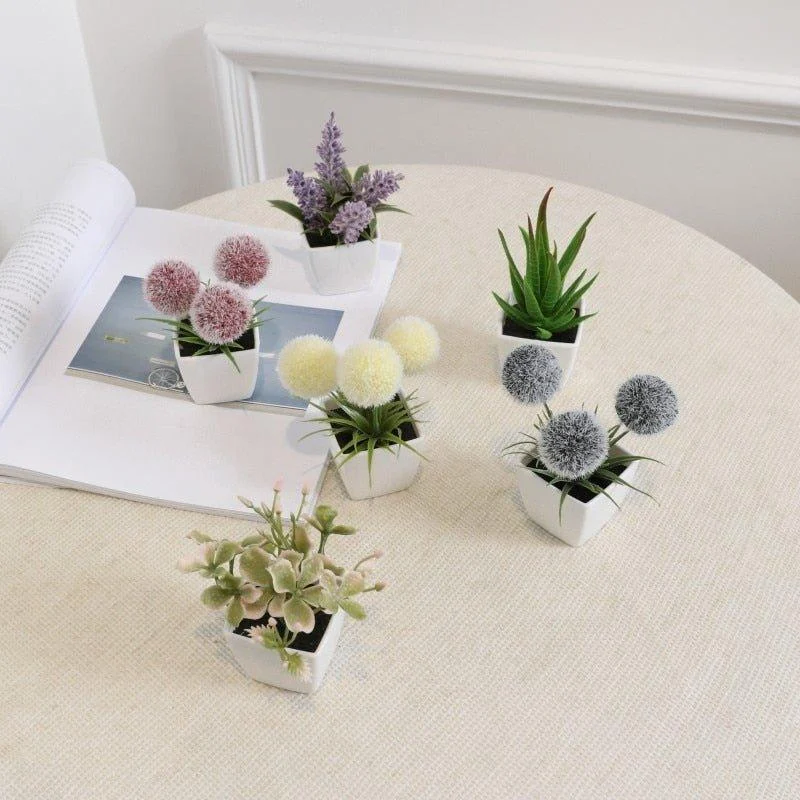 6_Pots_of_Mini_Artificial_Plant_-_-4117560 6 Pots of Mini Artificial Plant -