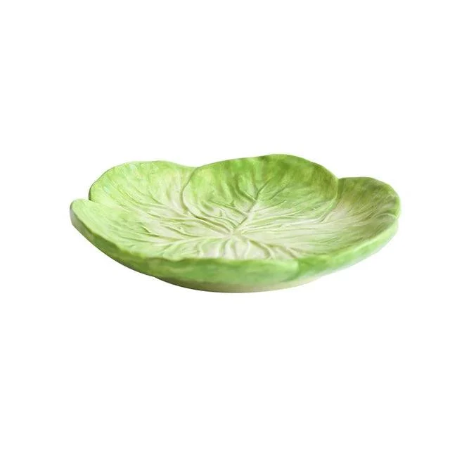 VerdeLeaf - Ceramic salad plate with cabbage - ISTANBULLU LTD