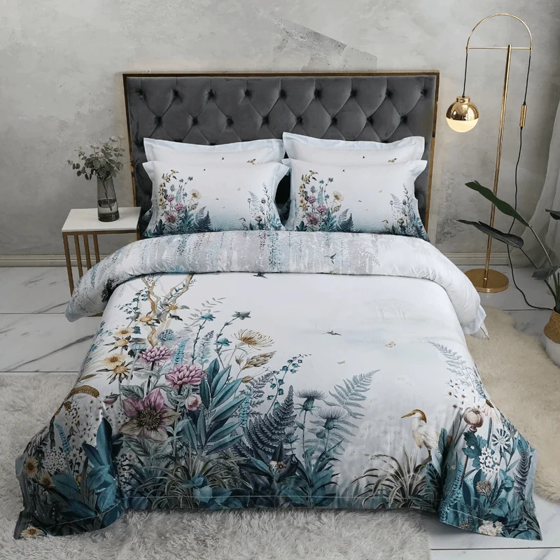 87-descript-100-egyptian-cotton-us-size-bedding-queen-king-size-4pcs-birds-and-flowers-leaf-gray-shabby-duvet-cover-bed-sheet-pillow-shams 87 Descript 100 Egyptian Cotton Us Size Bedding Queen King Size 4pcs Birds And Flowers Leaf Gray Shabby Duvet Cover Bed Sheet Pillow Shams