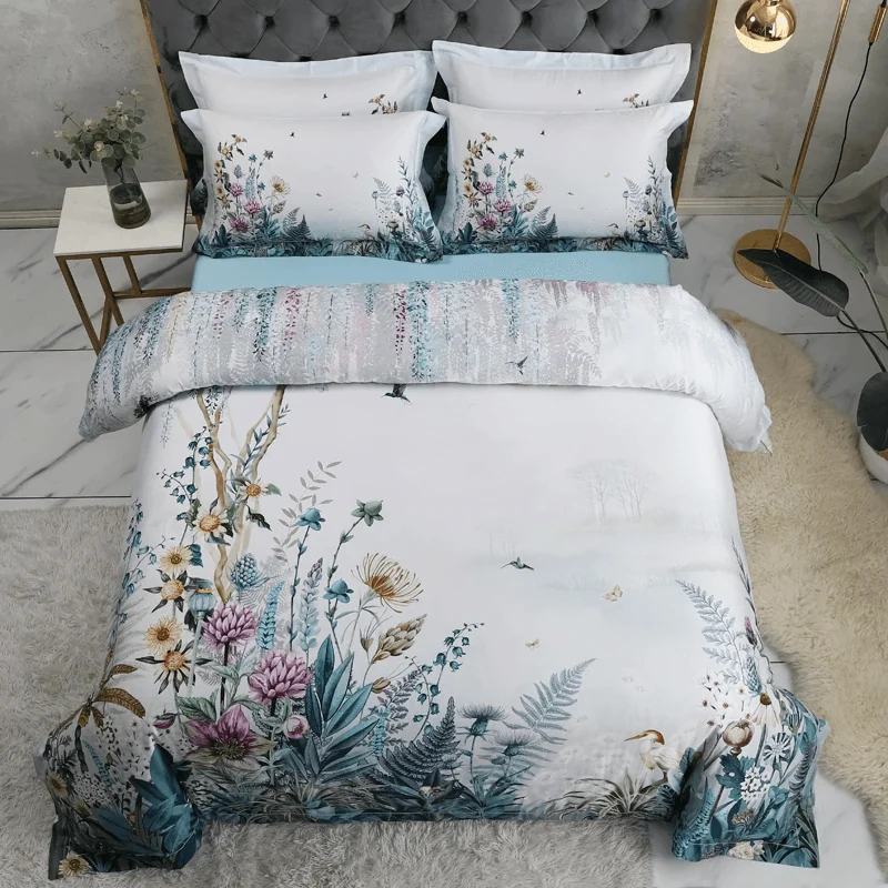 89-descript-100-egyptian-cotton-us-size-bedding-queen-king-size-4pcs-birds-and-flowers-leaf-gray-shabby-duvet-cover-bed-sheet-pillow-shams 89 Descript 100 Egyptian Cotton Us Size Bedding Queen King Size 4pcs Birds And Flowers Leaf Gray Shabby Duvet Cover Bed Sheet Pillow Shams