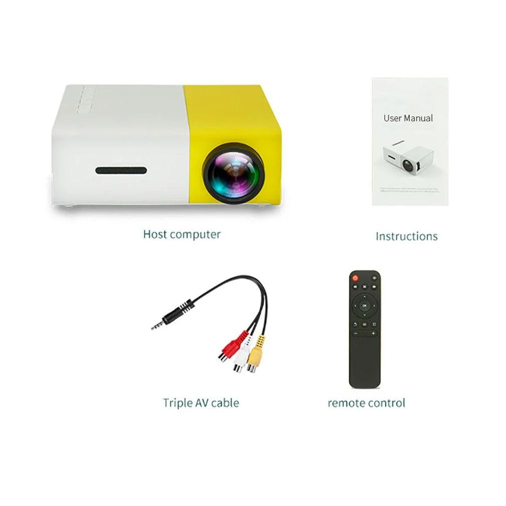 8jekhot 2024 Yg300 Portable Projector High Definition 1080p Led Projector Multi Interface Home Entertainment Projector Fast