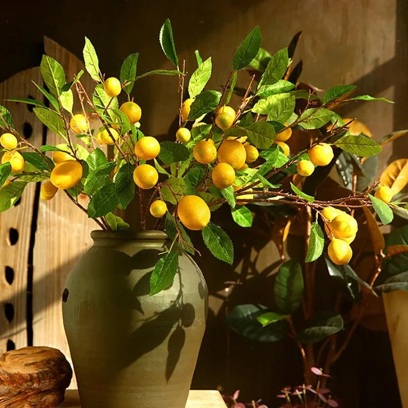 90cm-Fresh-Lemon-Artificial-Flower-Wedding-Home-Decoration-Fruit-Decoration-Flower-Arrangement-Flower-Arrangement-Materials VibranceZest -Fresh Lemon Artificial Flower - ISTANBULLU LTD