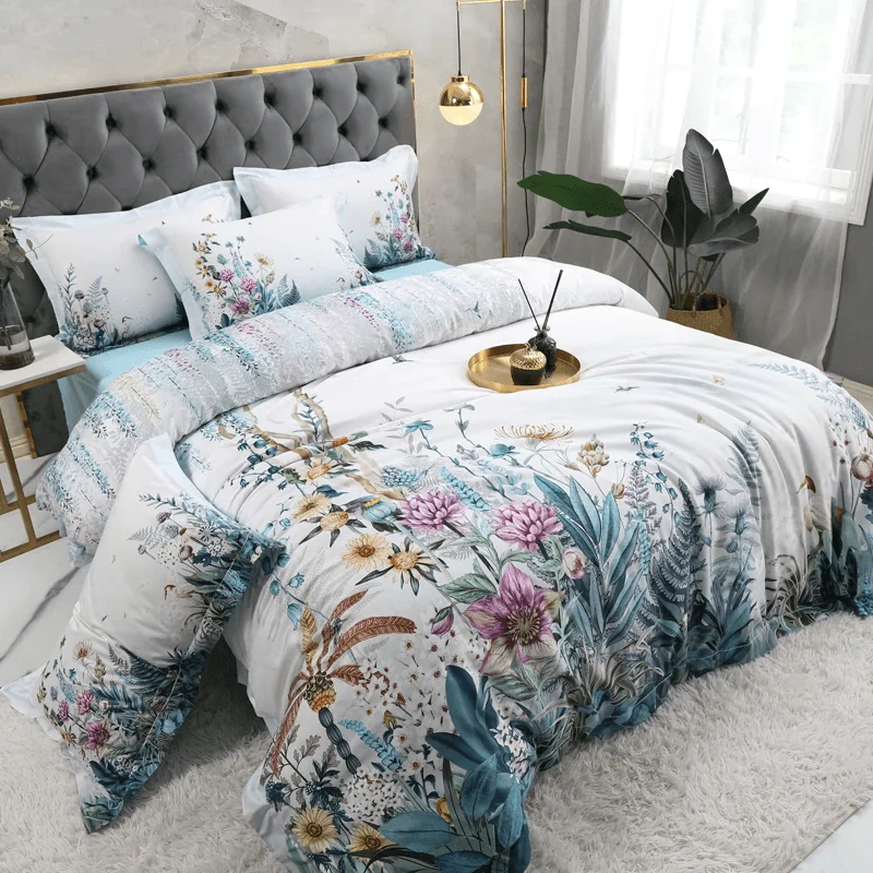 93-descript-100-egyptian-cotton-us-size-bedding-queen-king-size-4pcs-birds-and-flowers-leaf-gray-shabby-duvet-cover-bed-sheet-pillow-shams 93 Descript 100 Egyptian Cotton Us Size Bedding Queen King Size 4pcs Birds And Flowers Leaf Gray Shabby Duvet Cover Bed Sheet Pillow Shams