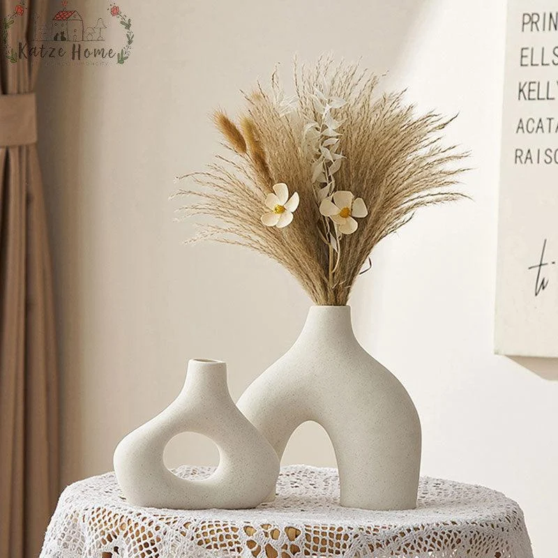 Abstract_Ceramic_Hollow_Ring_Vase_For_Pampas_-_-4118059 Abstract Ceramic Hollow Ring Vase For Pampas -