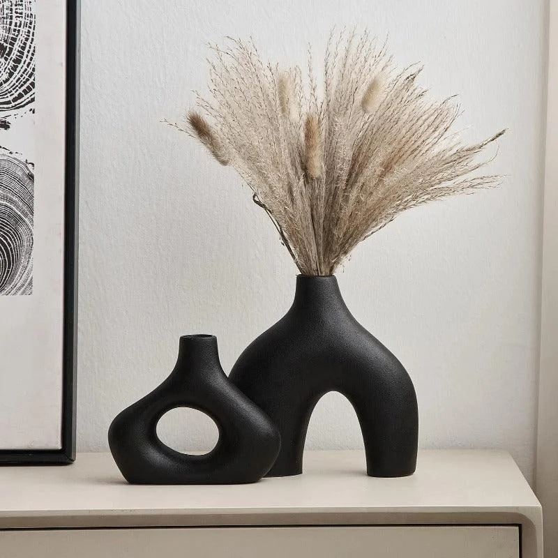 Abstract_Ceramic_Hollow_Ring_Vase_For_Pampas_-_-4118078 Abstract Ceramic Hollow Ring Vase For Pampas -