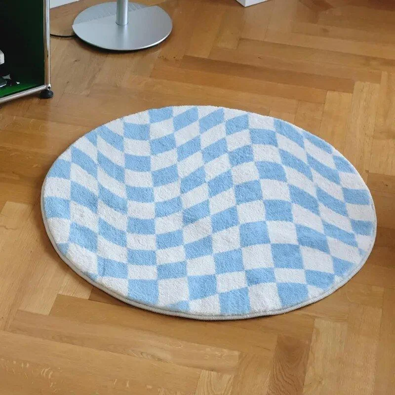 Abstract_Chequerboard_Design_Circular_Rug_-_-_tag1_-4126055 Abstract Chequerboard Design Circular Rug - - #tag1#