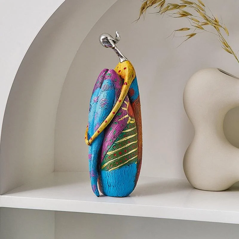 Abstract_Painted_African_Woman_Figurine_Statue_-_-4119045 Abstract Painted African Woman Figurine Statue -