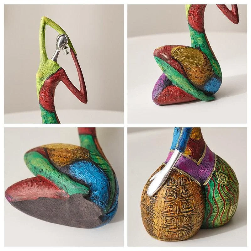 Abstract_Painted_African_Woman_Figurine_Statue_-_-4119065 Abstract Painted African Woman Figurine Statue -