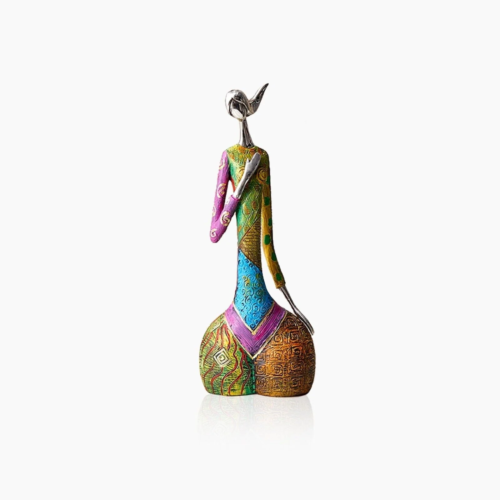 Abstract_Painted_African_Woman_Figurine_Statue_-_-4119074 Abstract Painted African Woman Figurine Statue -