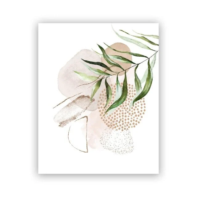 Abstract Pink and Gold Canvas Wall Art -