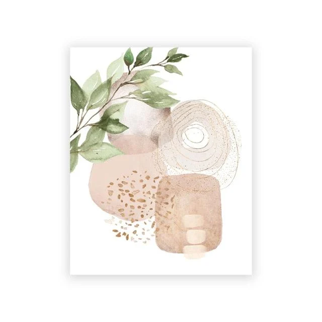 Abstract Pink and Gold Canvas Wall Art -