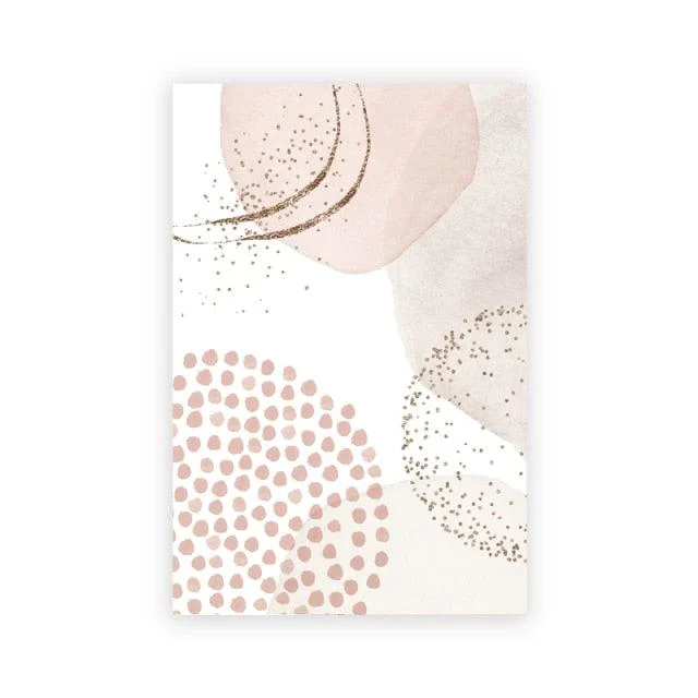 Abstract Pink and Gold Canvas Wall Art -