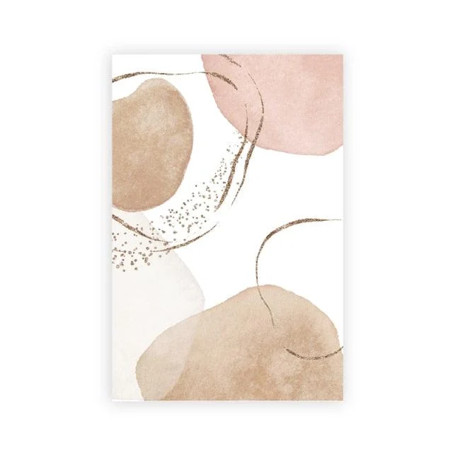 Abstract Pink and Gold Canvas Wall Art -
